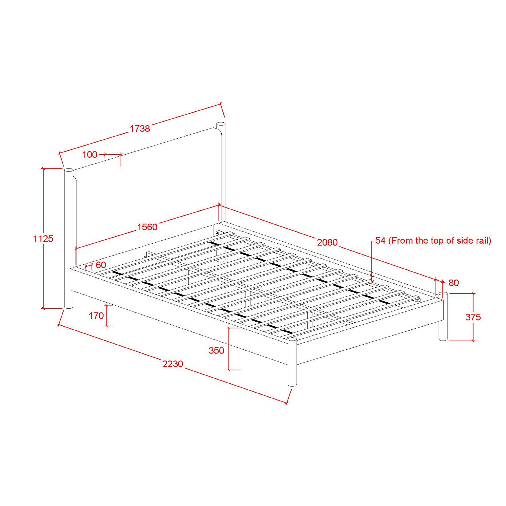 ZORAN-60" PLATFORM BED-MUSHROOM