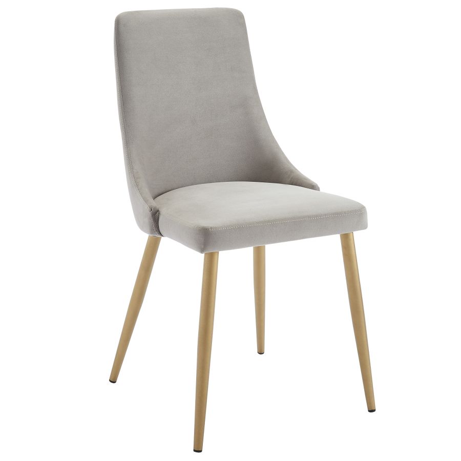 WorldwideWW Carmilla Side Chairs Grey - Gold Leg