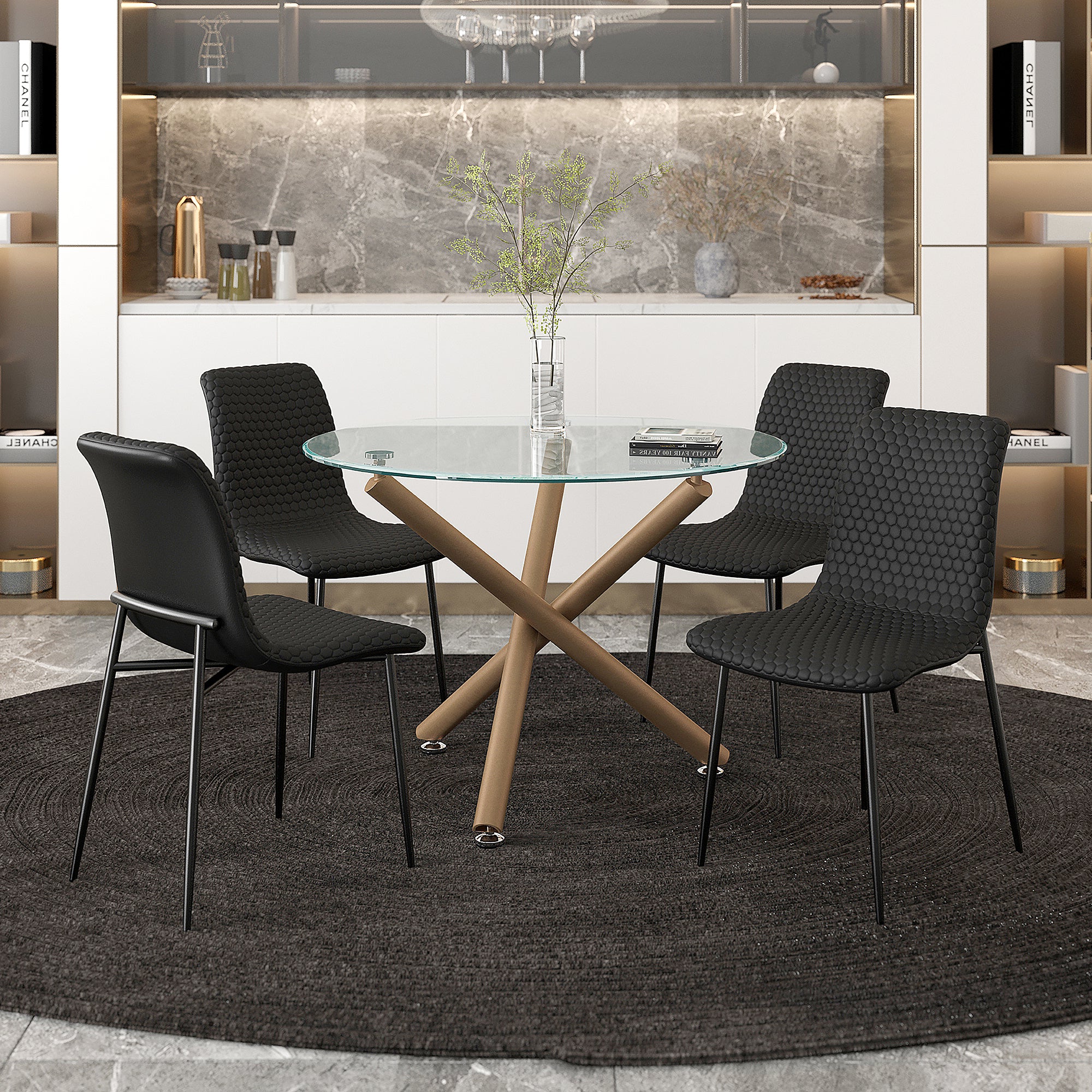 CARMILLA_BRIXX BLK-5PC DINING SET