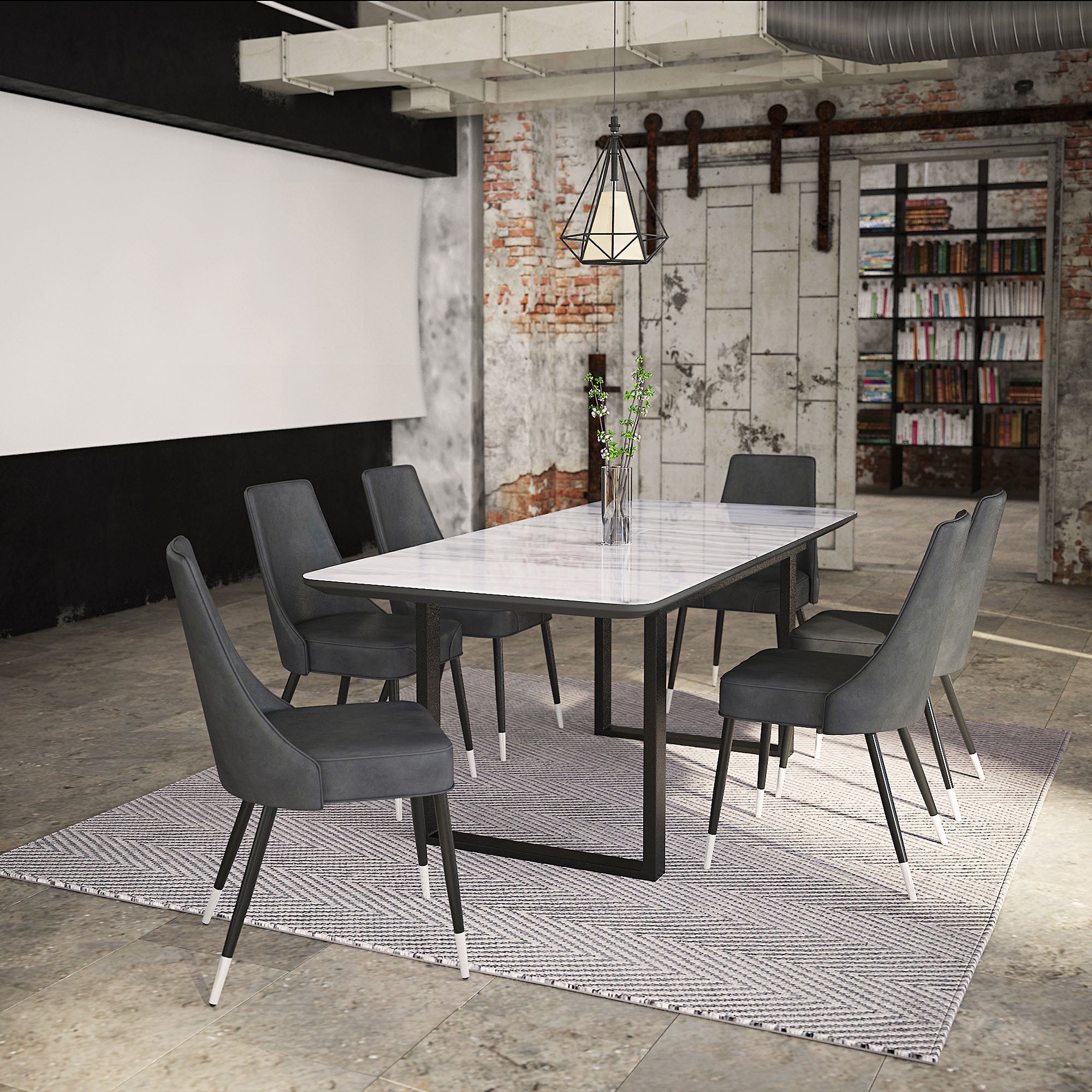 GAVIN_SILVANO GY-7PC DINING SET