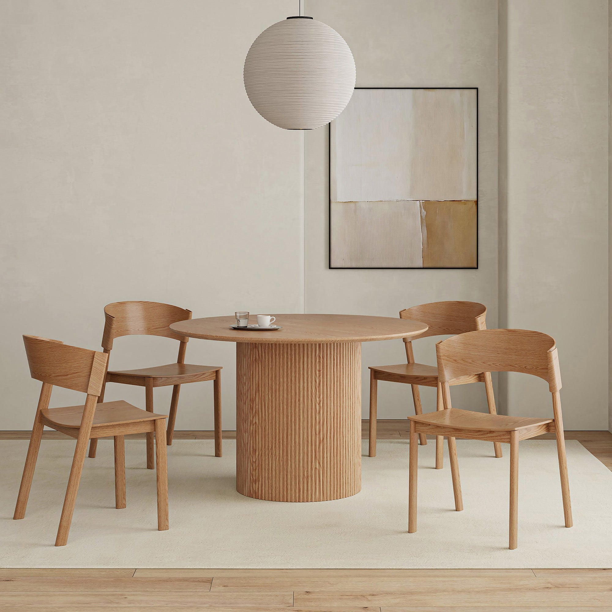 TOVAS RND NAT_ELIAS NAT-5PC DINING SET