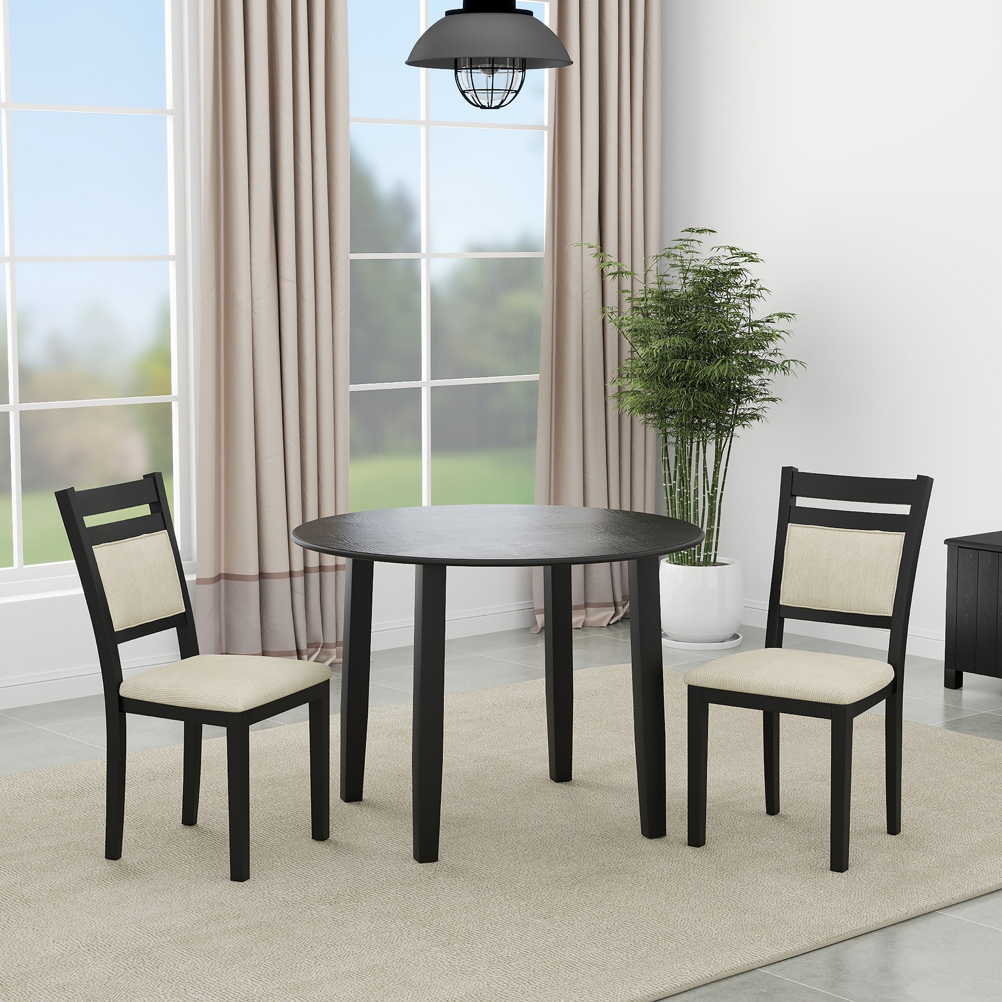 CONRAD-3PC DINING SET-BLACK