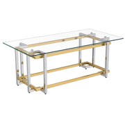 FLORINA-RECT COFFEE TABLE-SILVER/GOLD