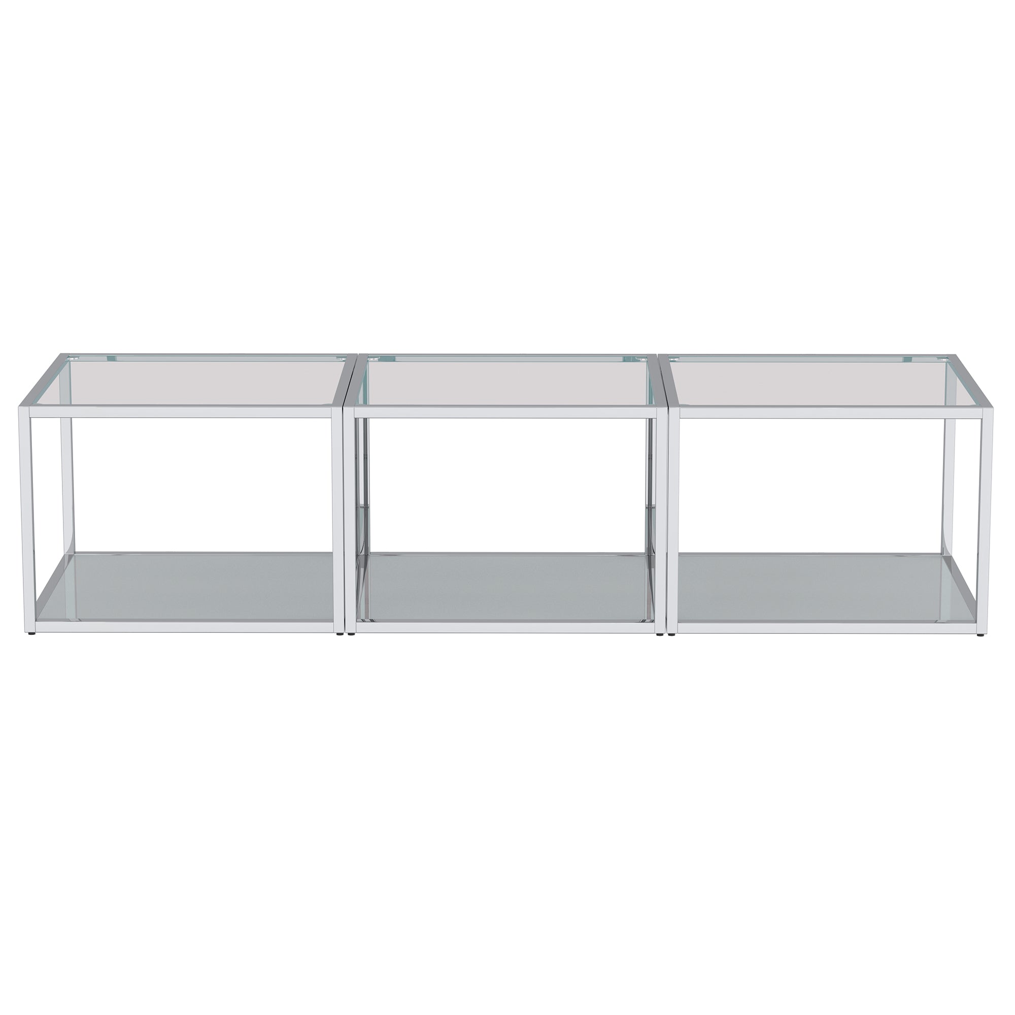 CASINI-3PC COFFEE TABLE SMALL-SILVER