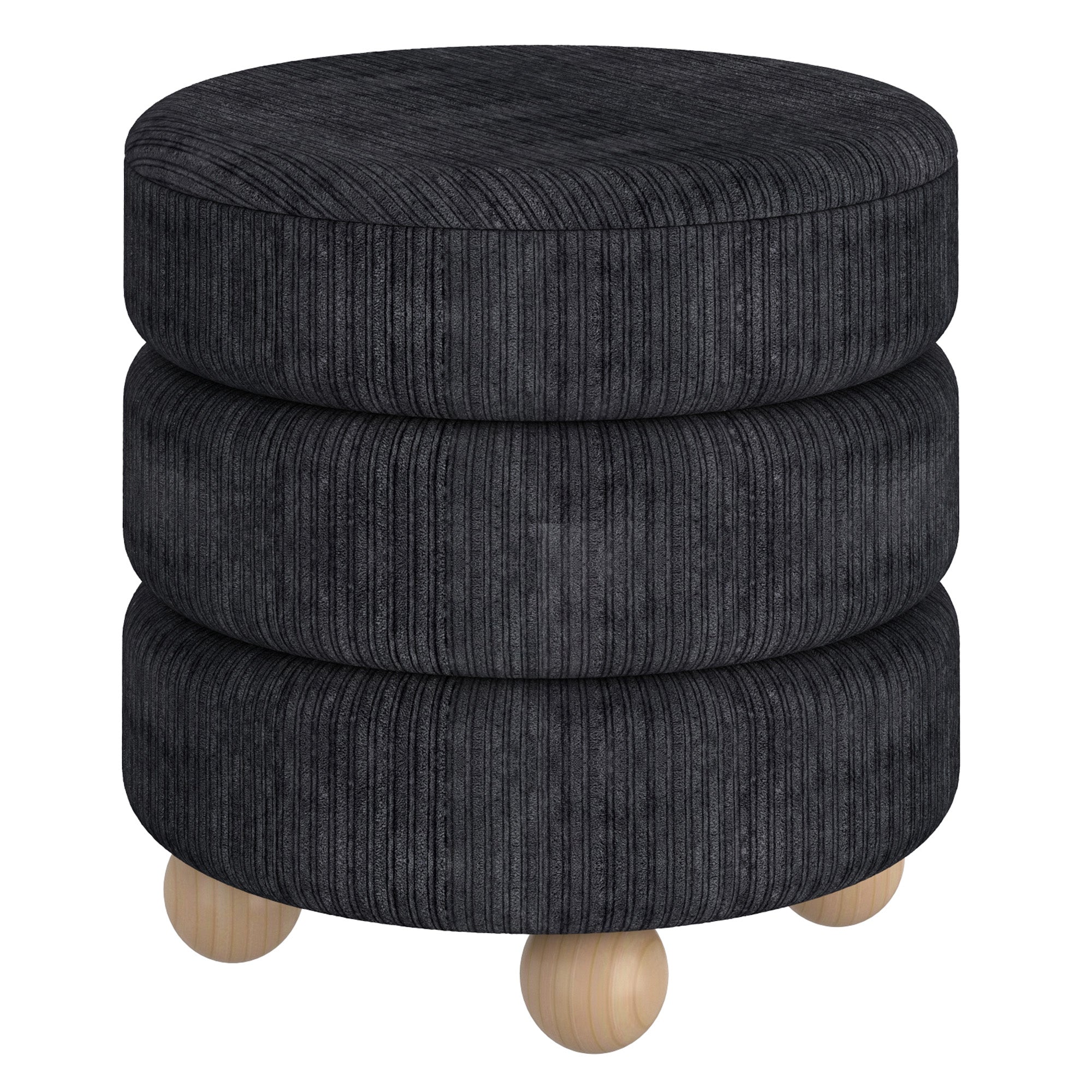 WILLO-ROUND OTTOMAN-BLACK