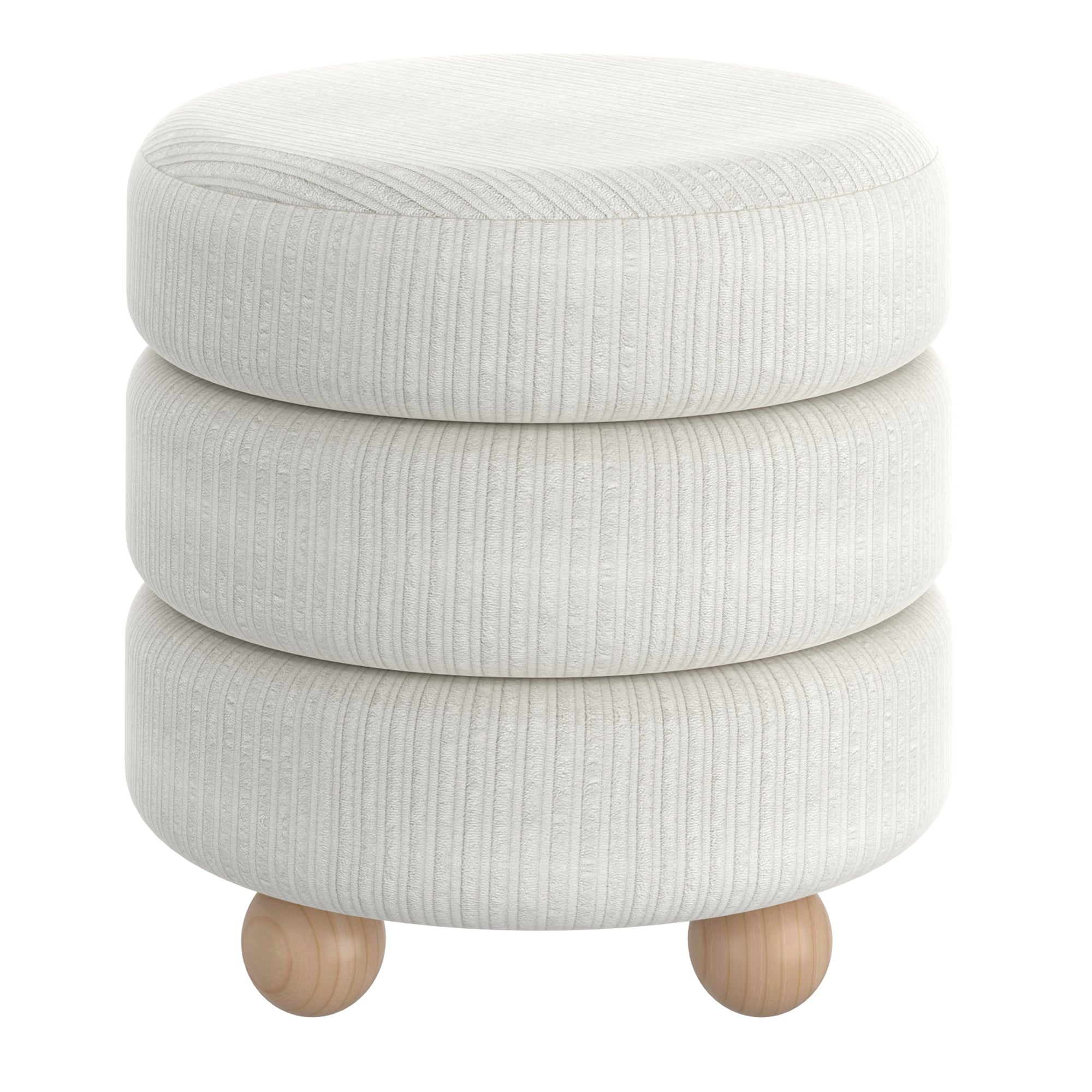 WILLO-ROUND OTTOMAN-IVORY