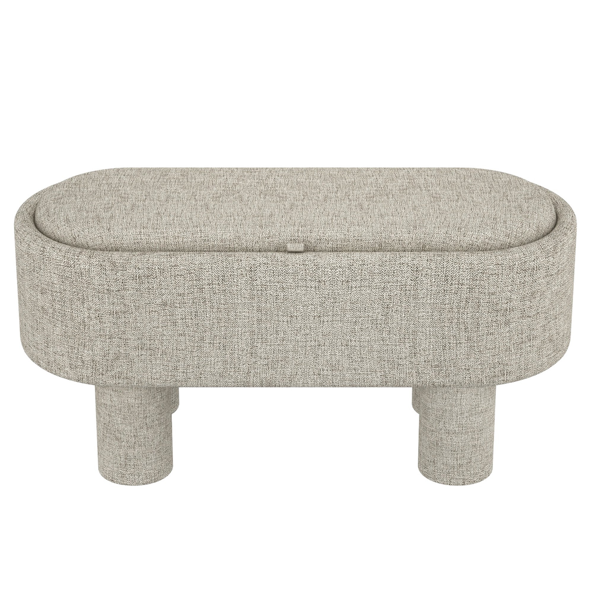 SEZRON-STORAGE OTTOMAN BENCH-WARM GREY