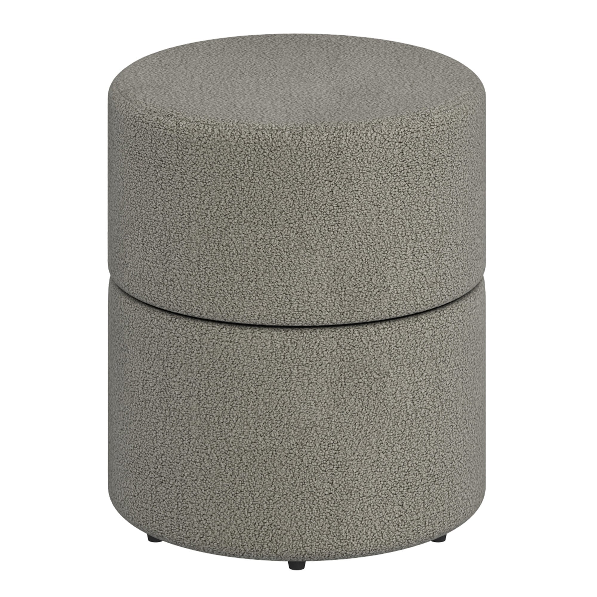 NOVAR-ROUND SWIVEL OTTOMAN-WARM GREY