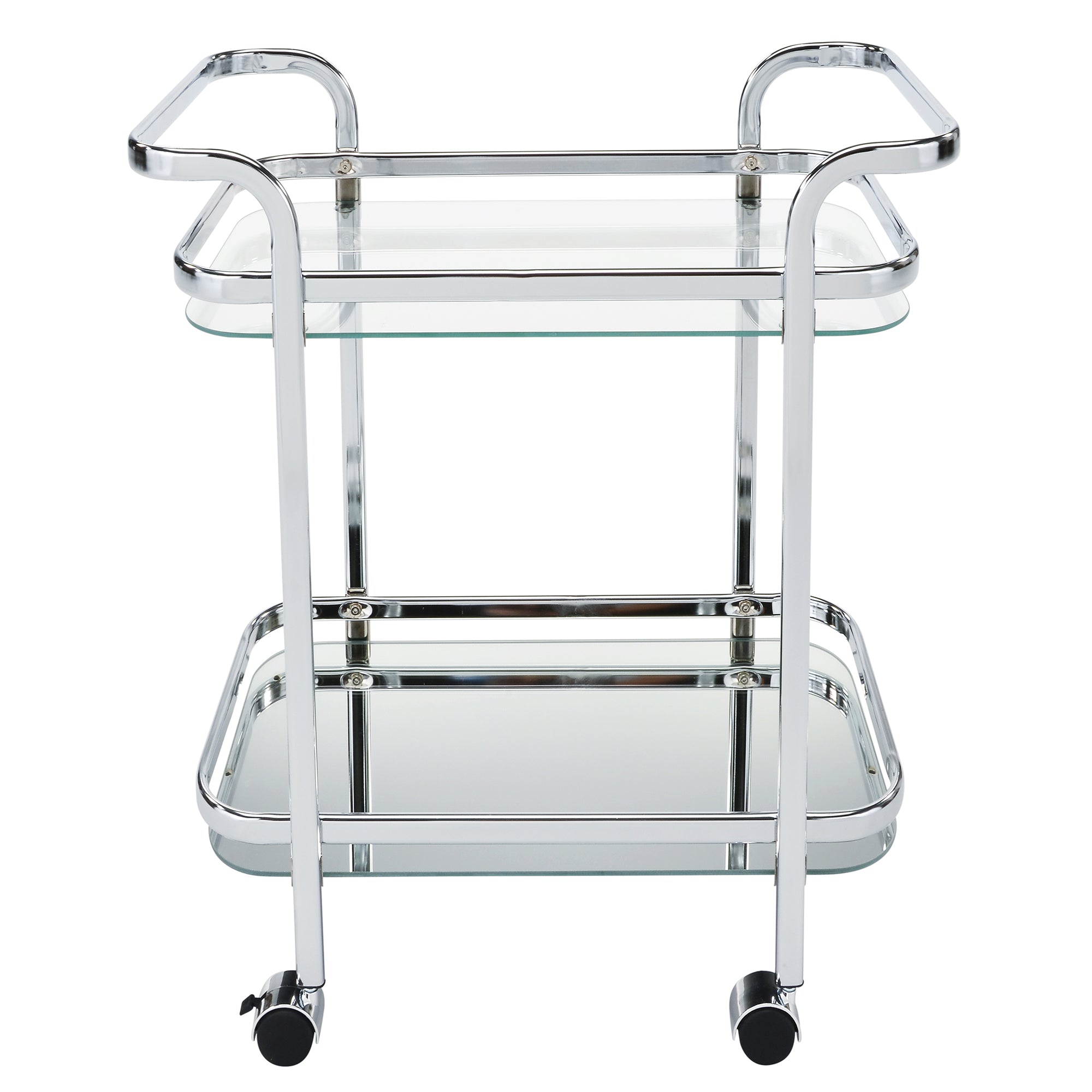 ZEDD-2-TIER BAR CART-CHROME