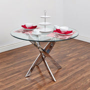 XcellaXC - Bradford Carol Glass Dining Table (Clear/Silver)