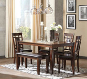 AshleyAshley D384 Bennox Dining Table + 2 Chairs + 1 Bench 4pc Set