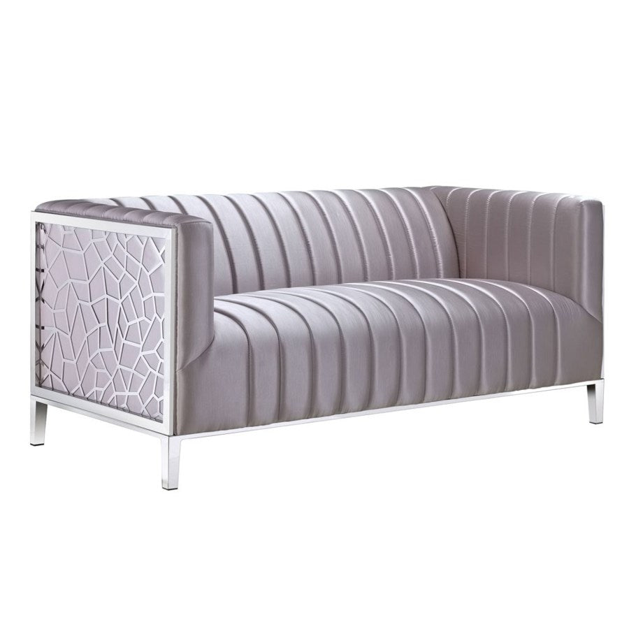XcellaXC - CONRAD Loveseat Silver Satin