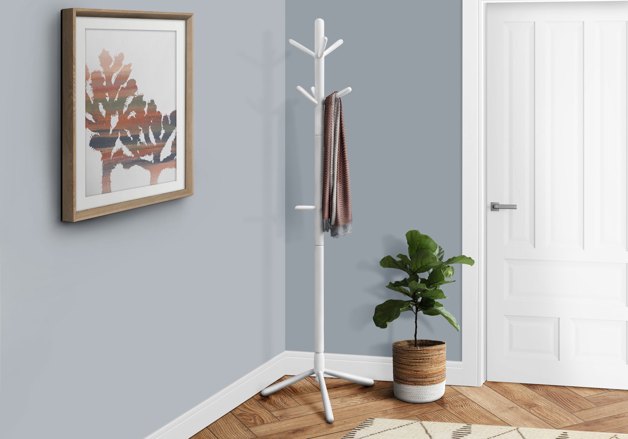 MonarchMonarch - COAT RACK - 69"H / WHITE WOOD