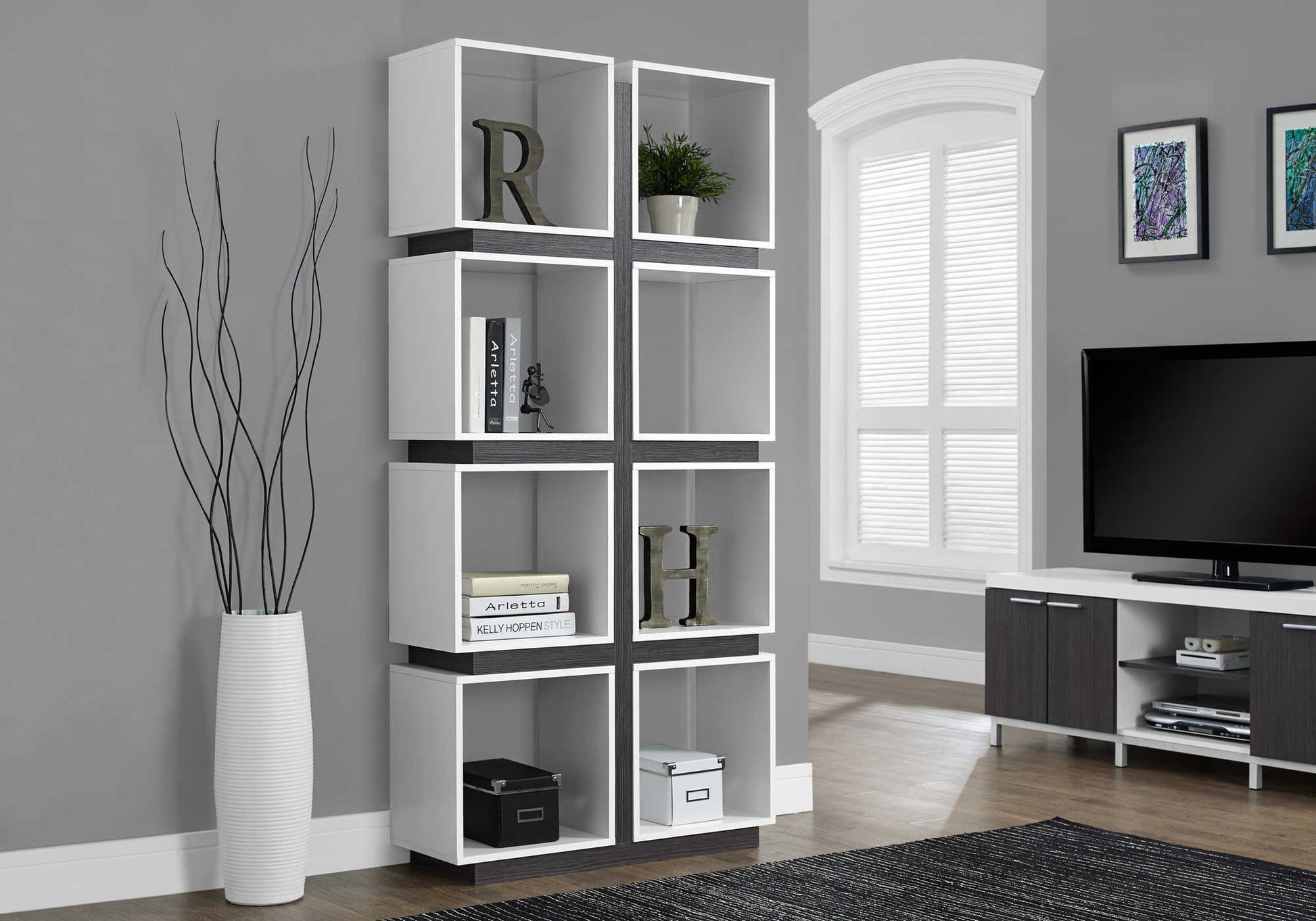 MonarchMonarch I 7076 BOOKCASE - 71"H / WHITE / GREY