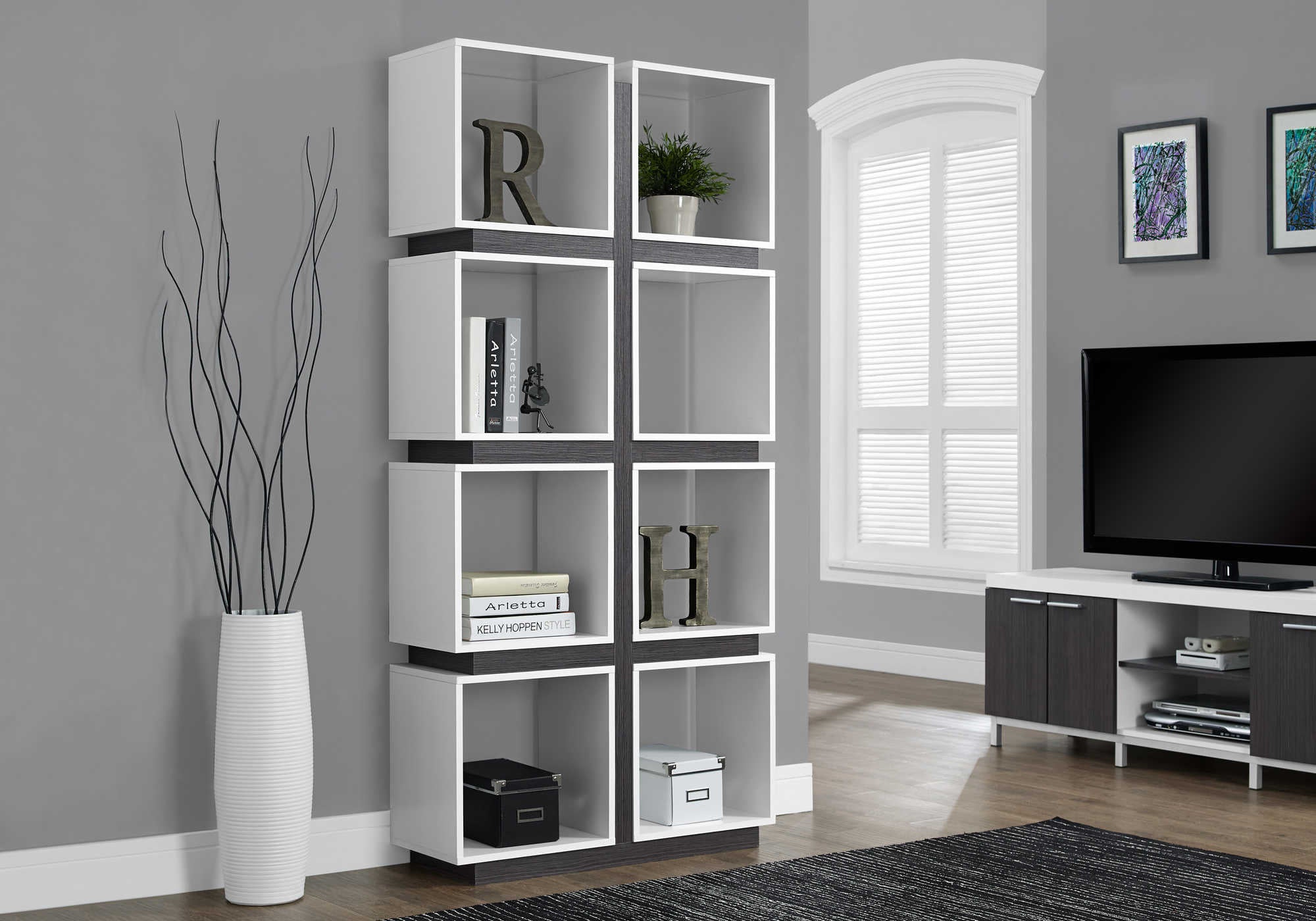MonarchMonarch I 7076 BOOKCASE - 71"H / WHITE / GREY