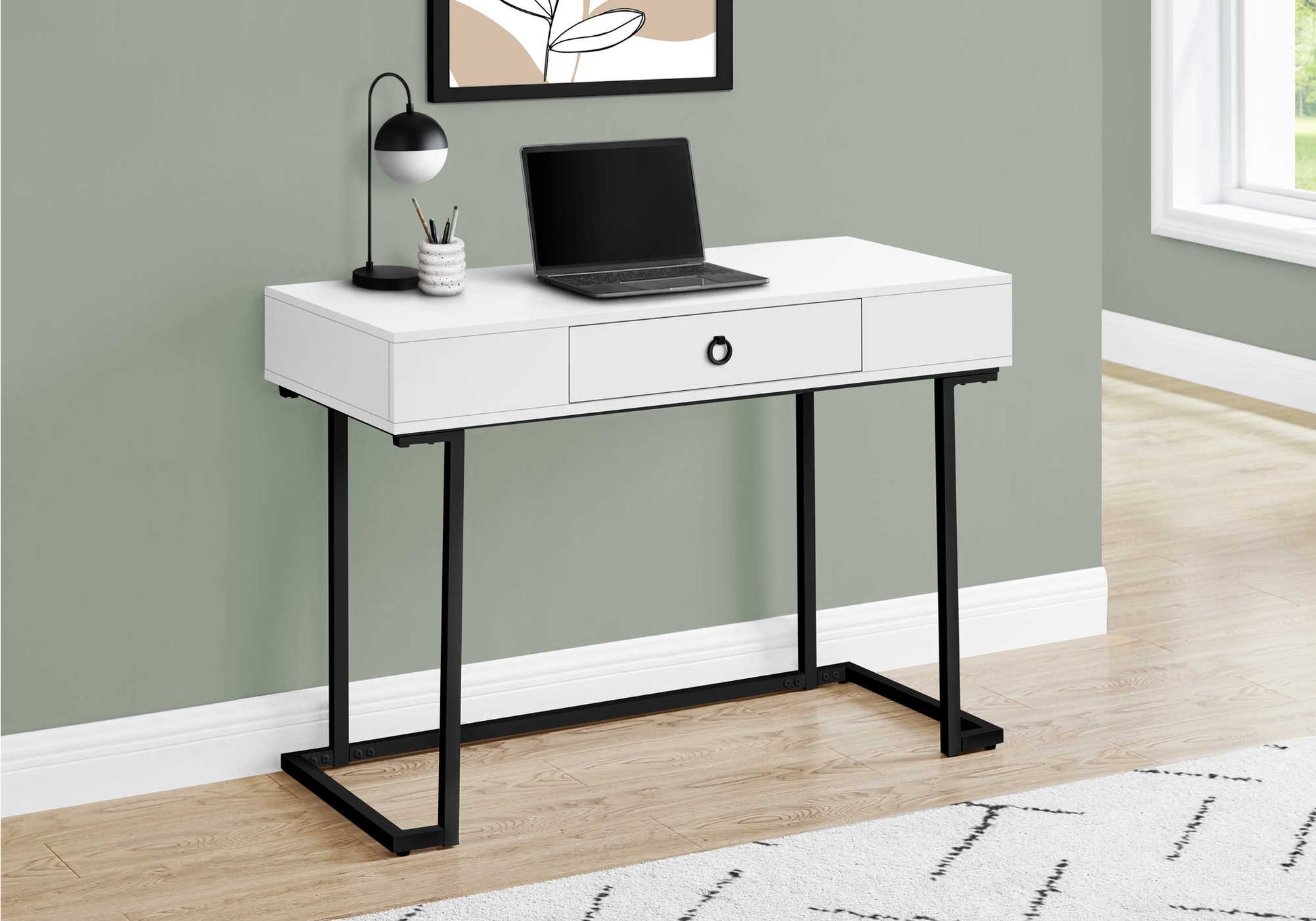 MonarchMonarch 7385 Desk 42"L / WHITE / BLACK METAL