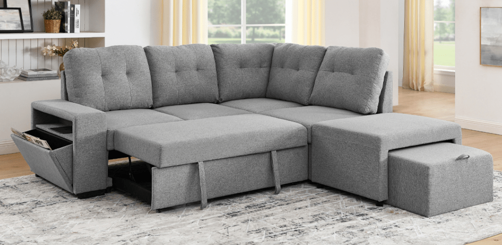 TitusTT 1226 Pull - Out Storage Reversible Sofa Sectional Grey