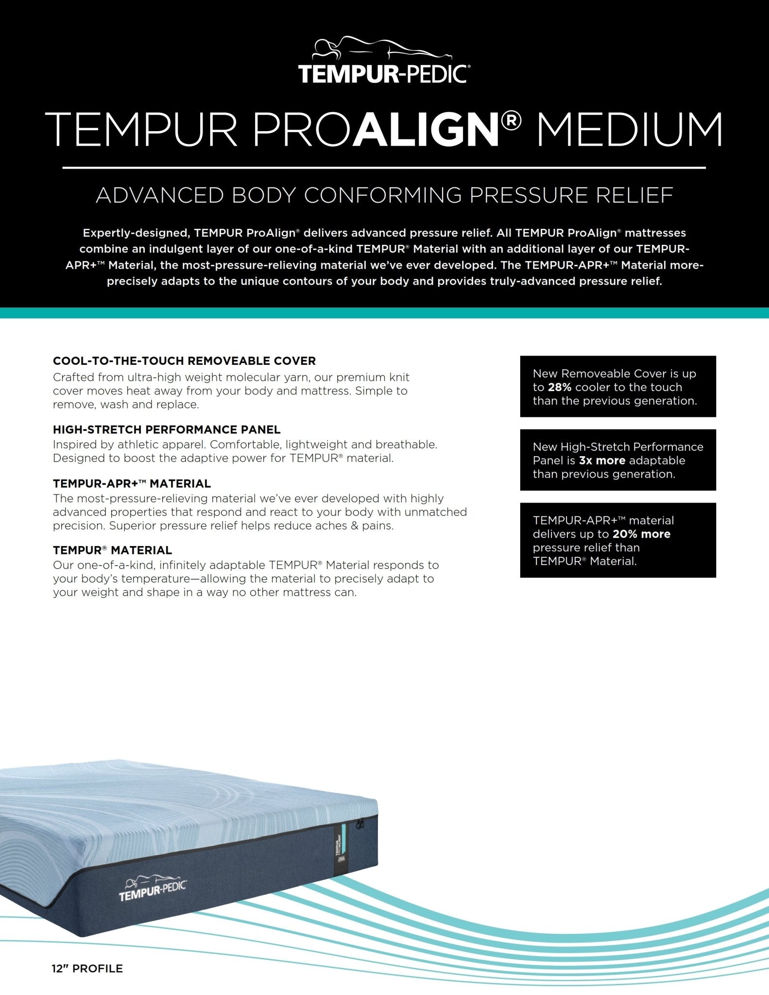 Tempur - PedicTempur - Pedic Mattress Toronto, TEMPUR - PEDIC Tempur - ProAlign Medium 2.0Mattress