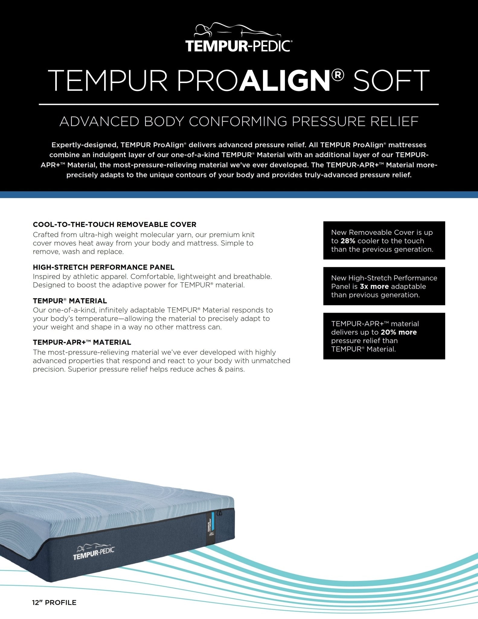 Tempur - PedicTempur - Pedic Mattress Toronto, TEMPUR - PEDIC Tempur - ProAlign Soft 2.0 Mattress