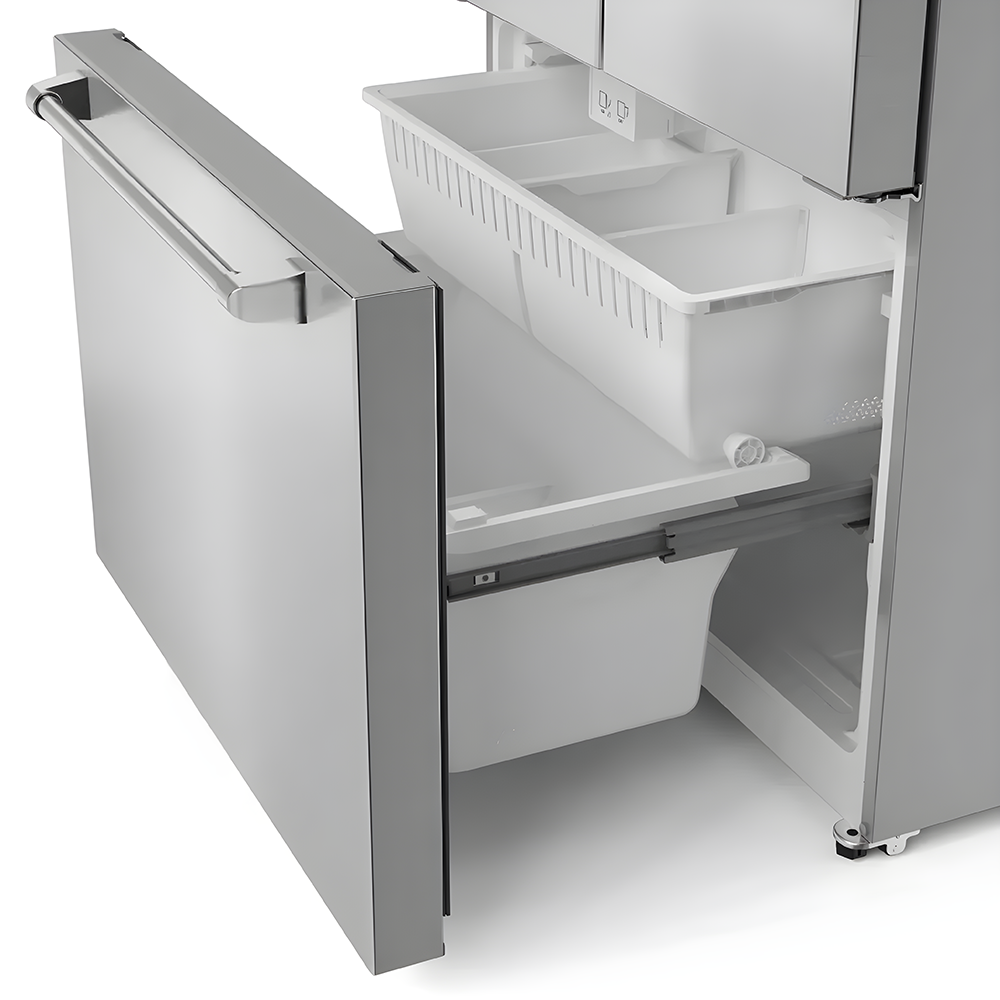 Yukon 36" Counter-Depth Stainless Steel French-Door Refrigerator with Bottom-Freezer