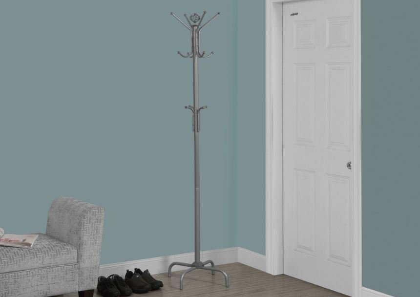 MonarchMonarch COAT RACK - 70"H / SILVER METAL