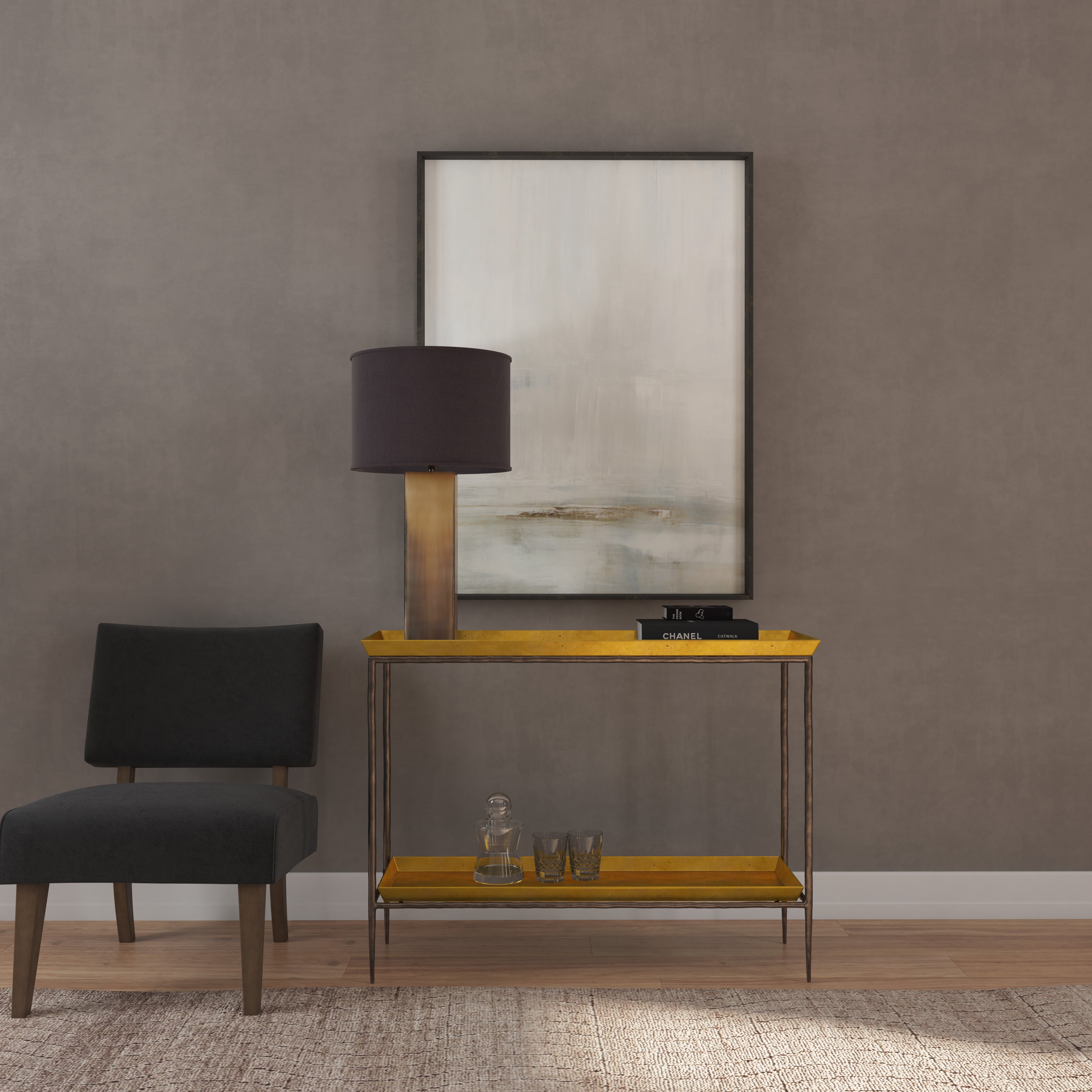 Commerce & Market Tray Top Metal Console