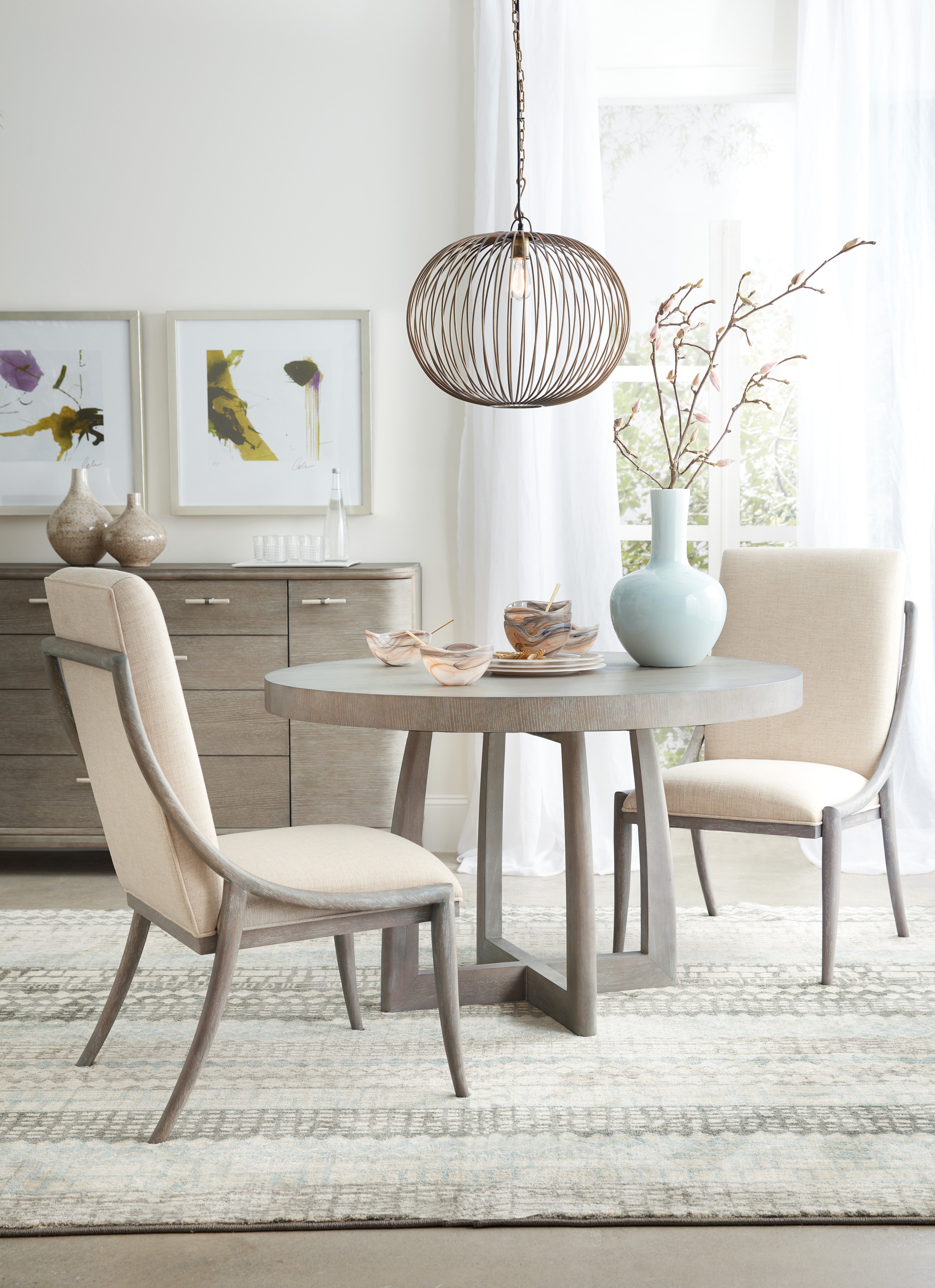 Affinity 48in Round Pedestal Dining Table with 1-18in Leaf