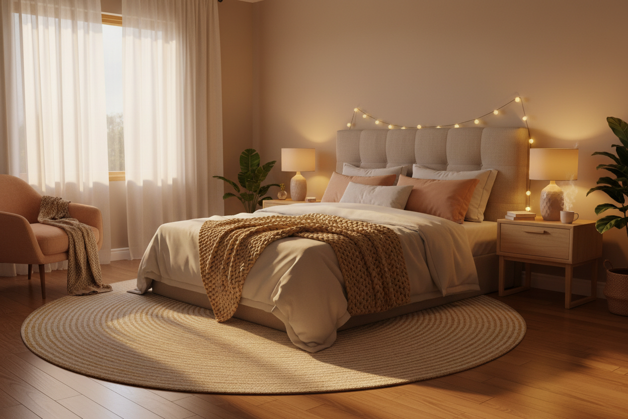 bedroom background light warm colour