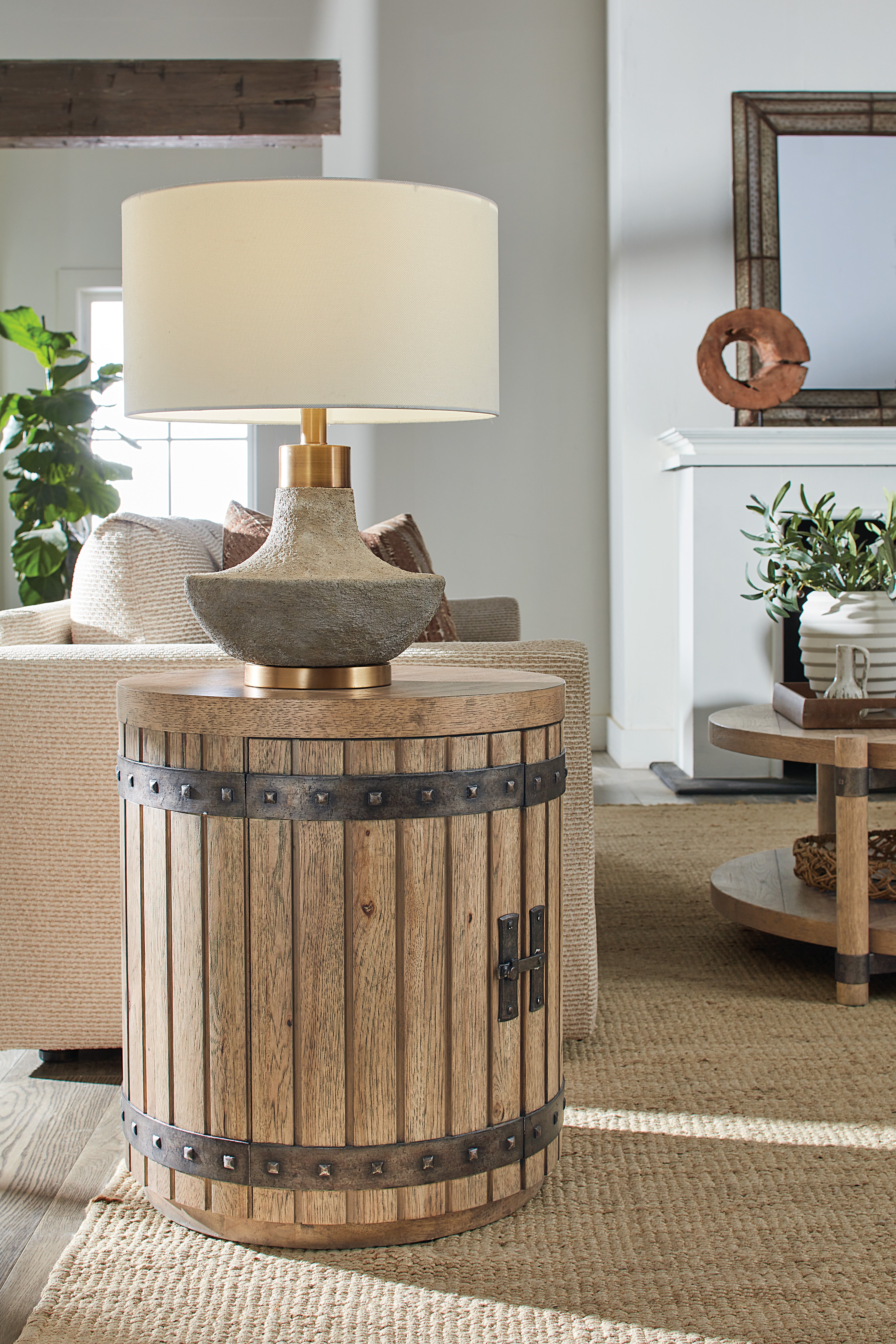 Vineyard Row Wine Barrel End Table