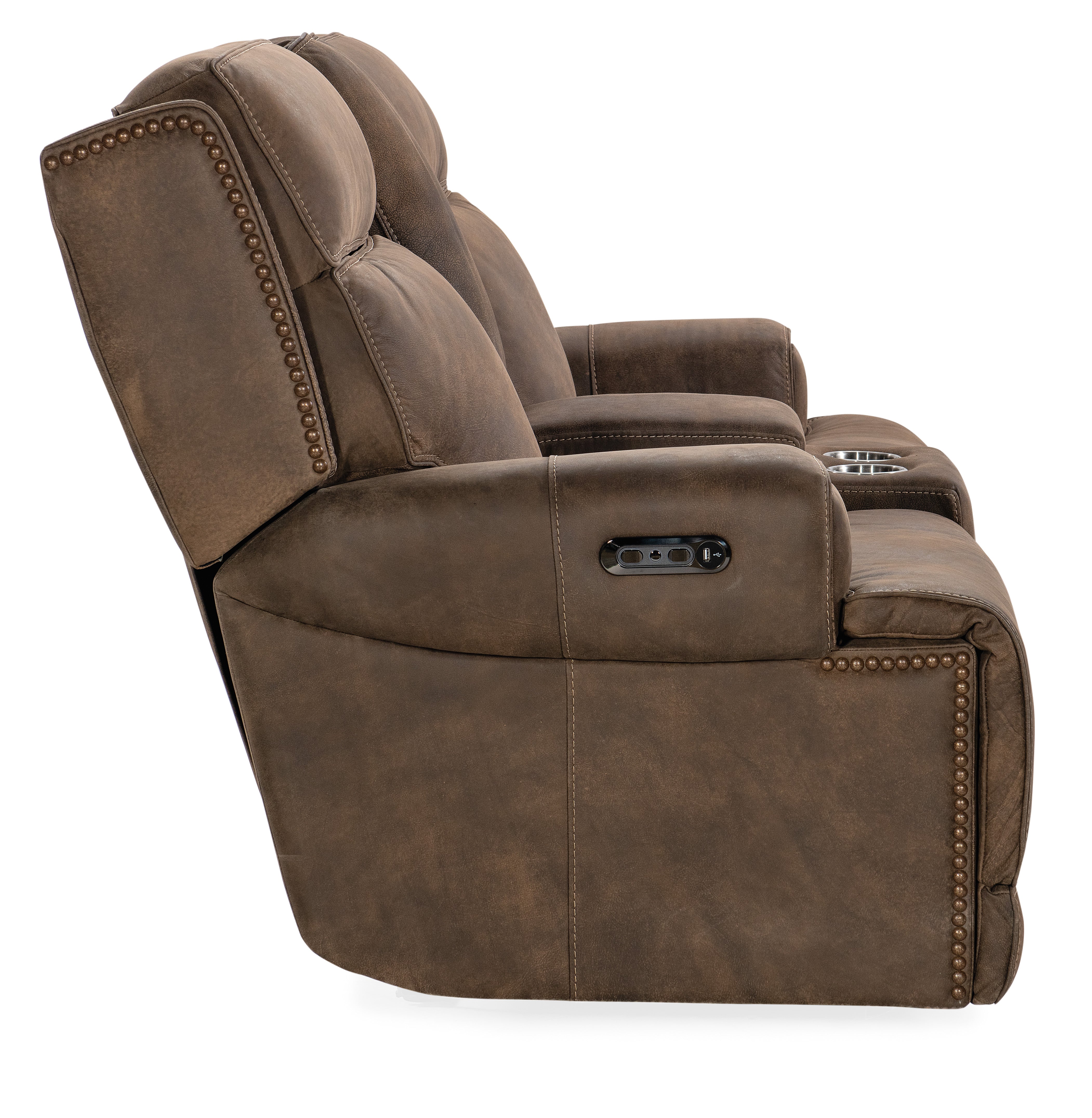Wheeler Console Loveseat with Power Recline & Power Headrest