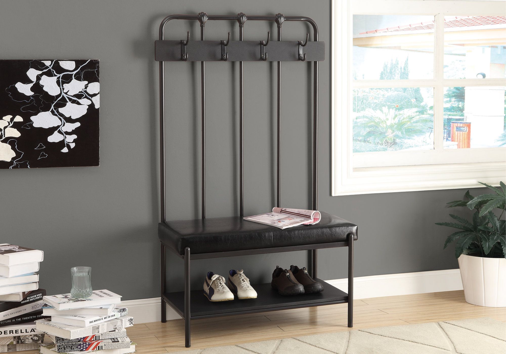 MonarchMonarch - BENCH - 60"H / CHARCOAL GREY METAL HALL ENTRY