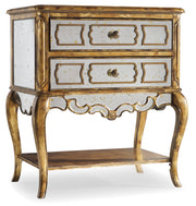 Sanctuary Mirrored Leg Nightstand - Bling